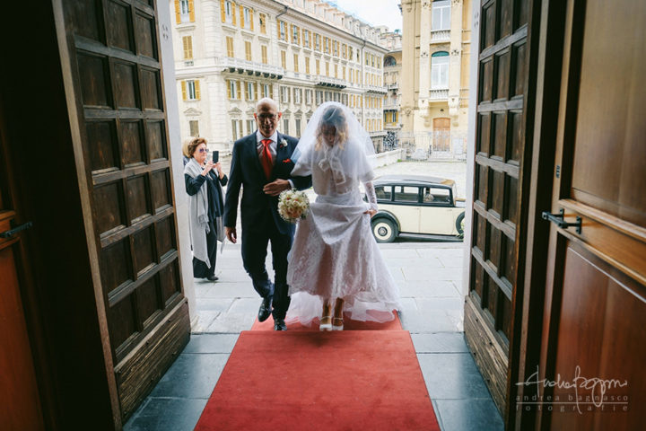 bride entering church