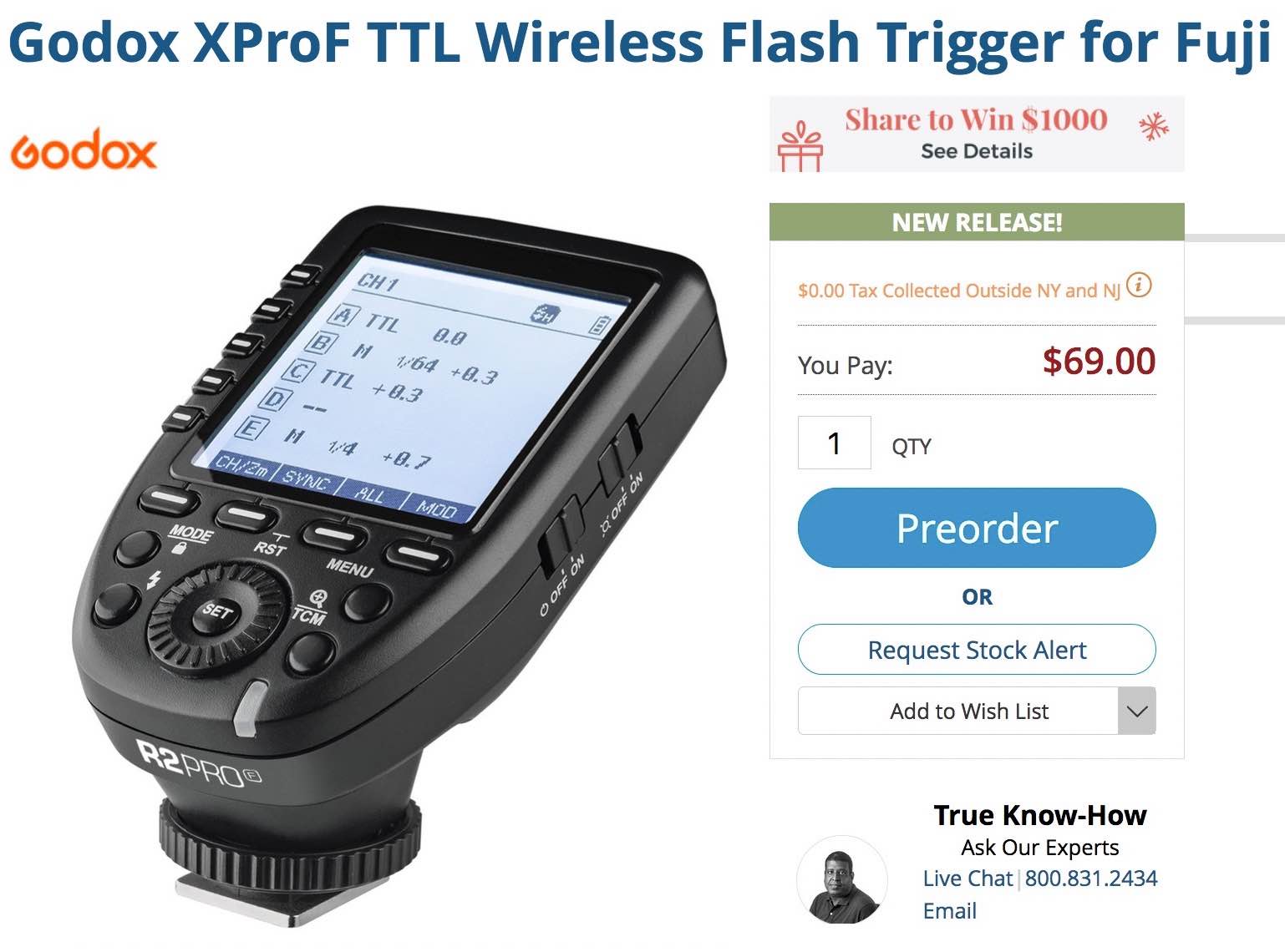 Godox X-Pro F Trigger Pre-order at BHphoto - Fuji Rumors