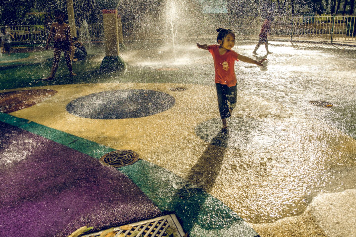 Aquatic Fairy - kids finding relief from the heat, Cong Vien Cay Xanh, HCMC, Vietnam, 2017 