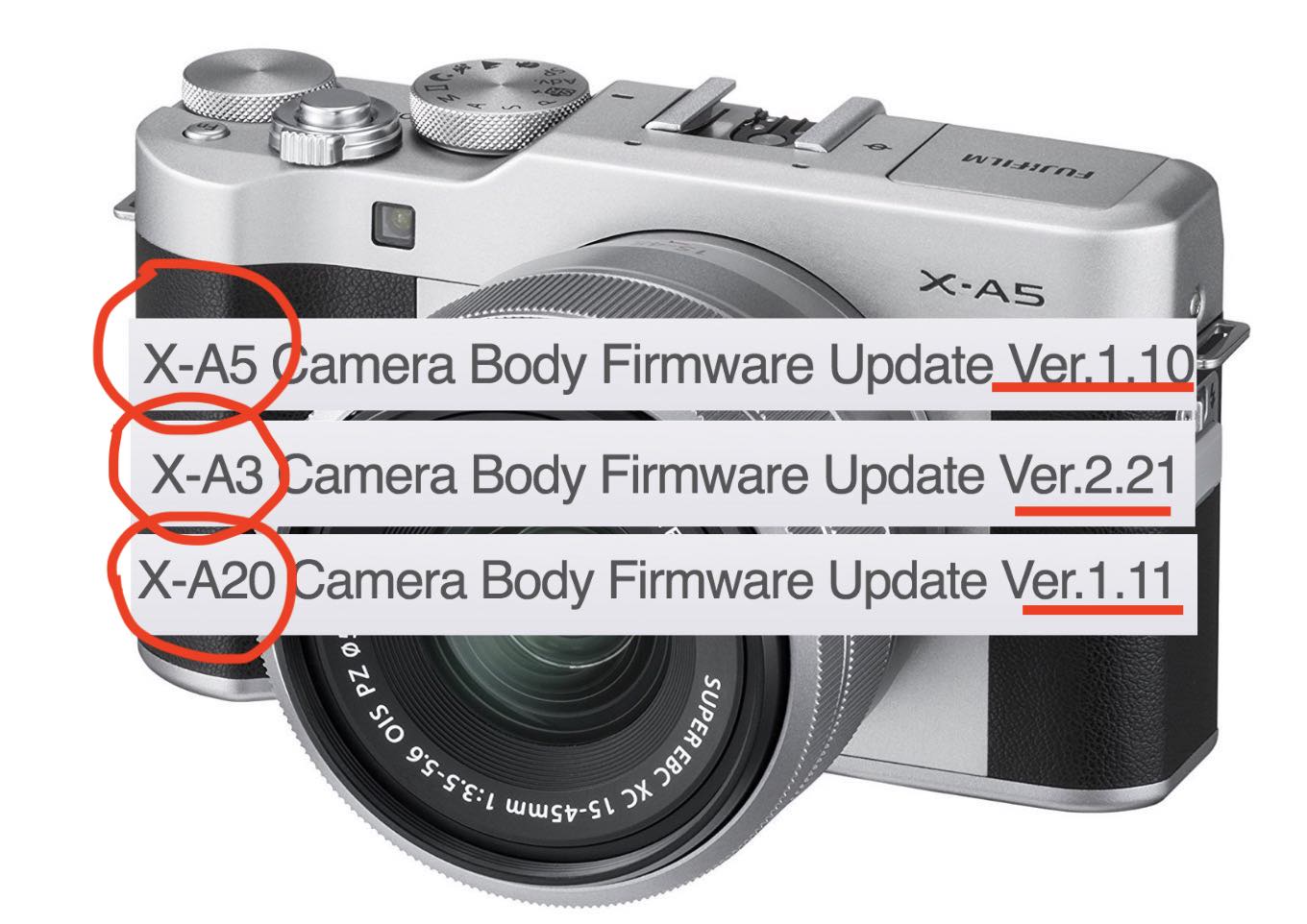 Ciro bedreiging Viool Fujifilm X-A5, X-A3 and X-A20 Firmware Updates Released - Fuji Rumors