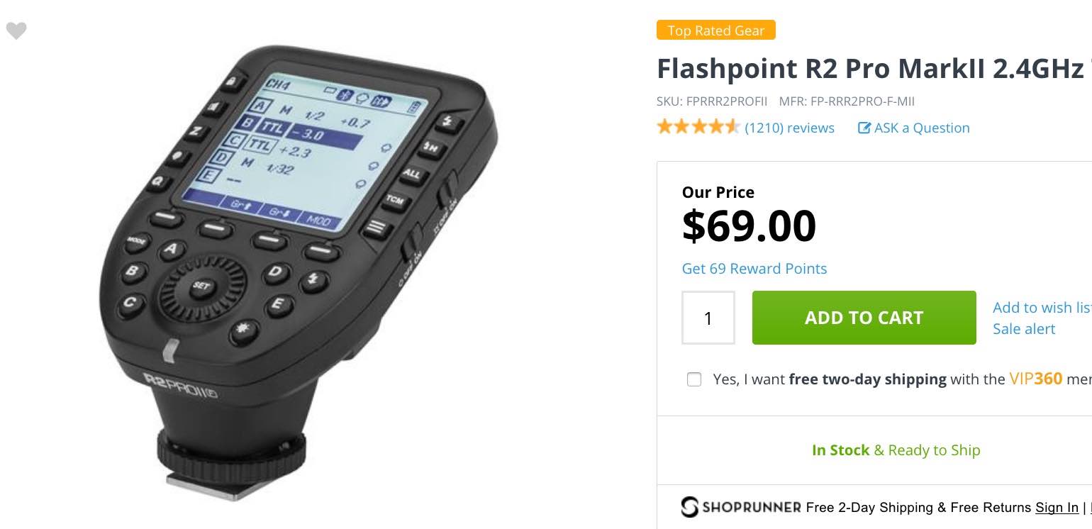 Flashpoint R2 Pro Mark II (Godox XProF) Transmitter with Backlit