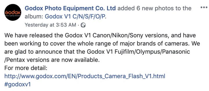 Godox releases new V1 firmware for Nikon, Canon and Sony to address  overheating issues