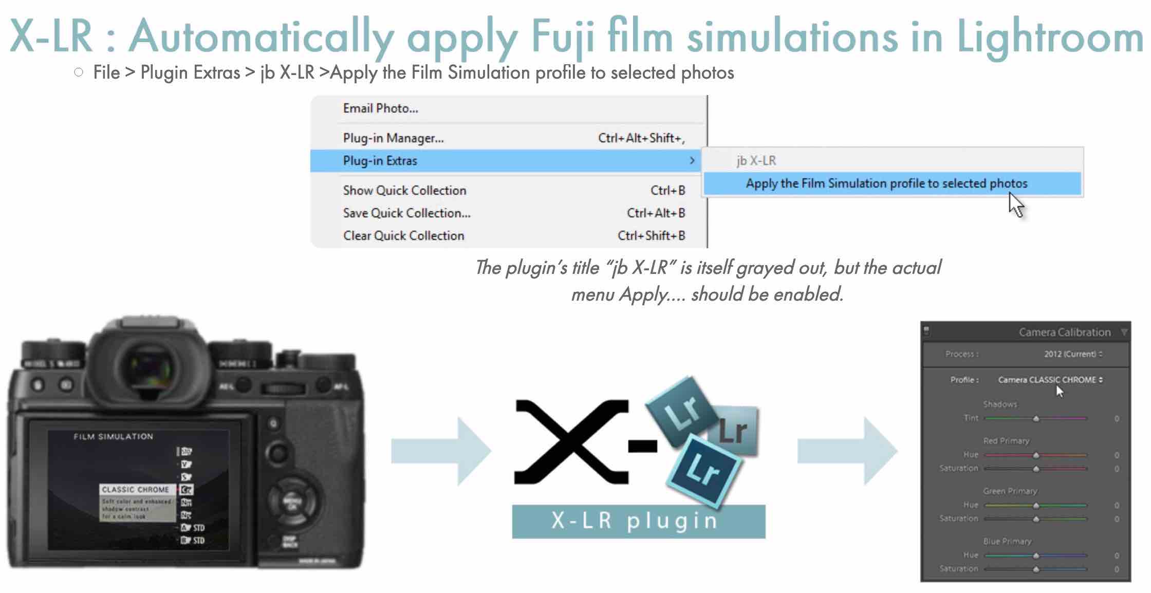 deze datum Efficiënt X-LR v.2.0 Released: Plug-in that Automatically Applies Fujifilm Film  Simulations in Lightroom - Fuji Rumors