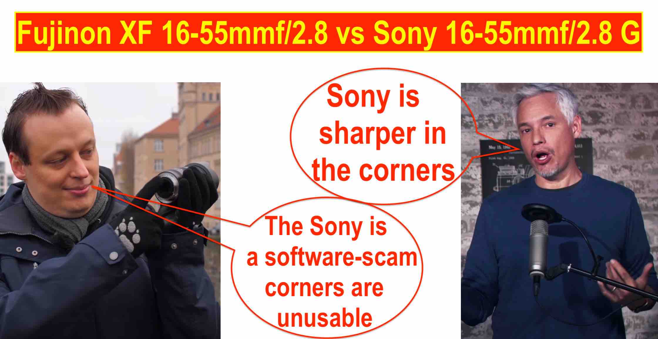 Fujinon 16 55 2 8 Vs Sony 16 55 2 8 Tony Loves Sony S Corner Performance Others Hate It And Why The Fujinon Is Bigger Fuji Rumors