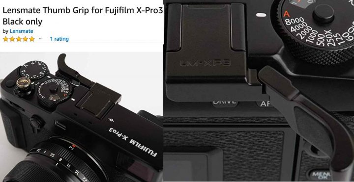 Level Present for Fuji X-10 & X20 Digital Camera Kiwi TA-X20B Black Hot Shoe Thumb Up Grip