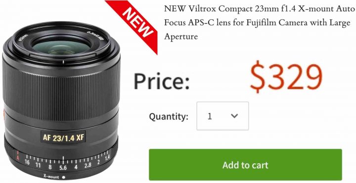 Viltrox 23mm f/1.4 now Available for $329 only - Fuji Rumors