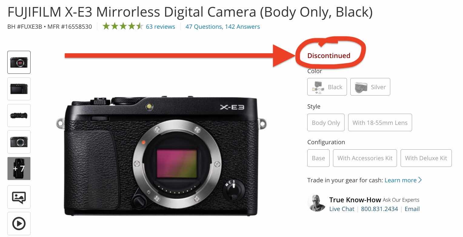 fuji xt3 discontinued