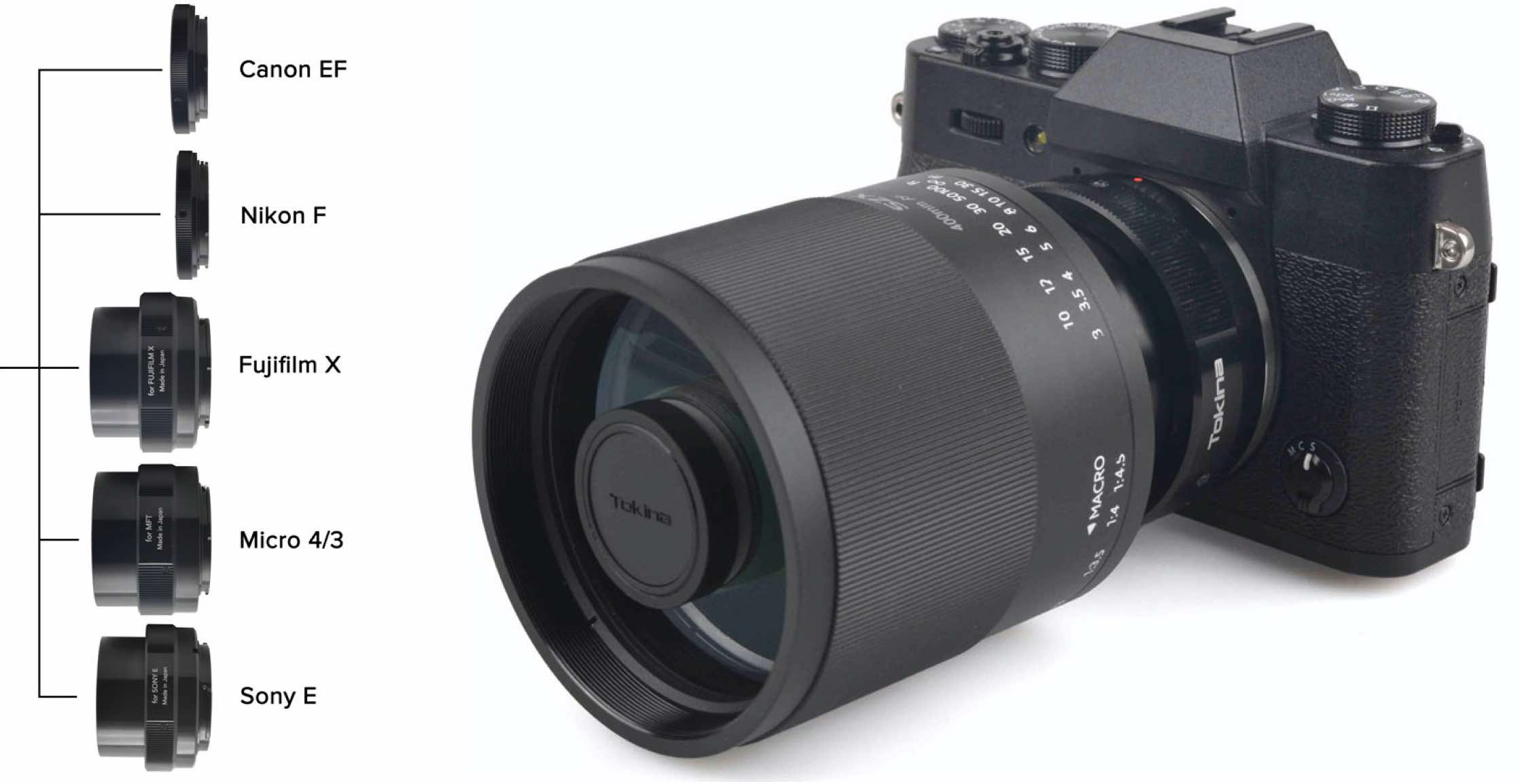 Tokina SZX 400mm f/8 Reflex MF Super Telephoto Lens for Fujifilm X Black 