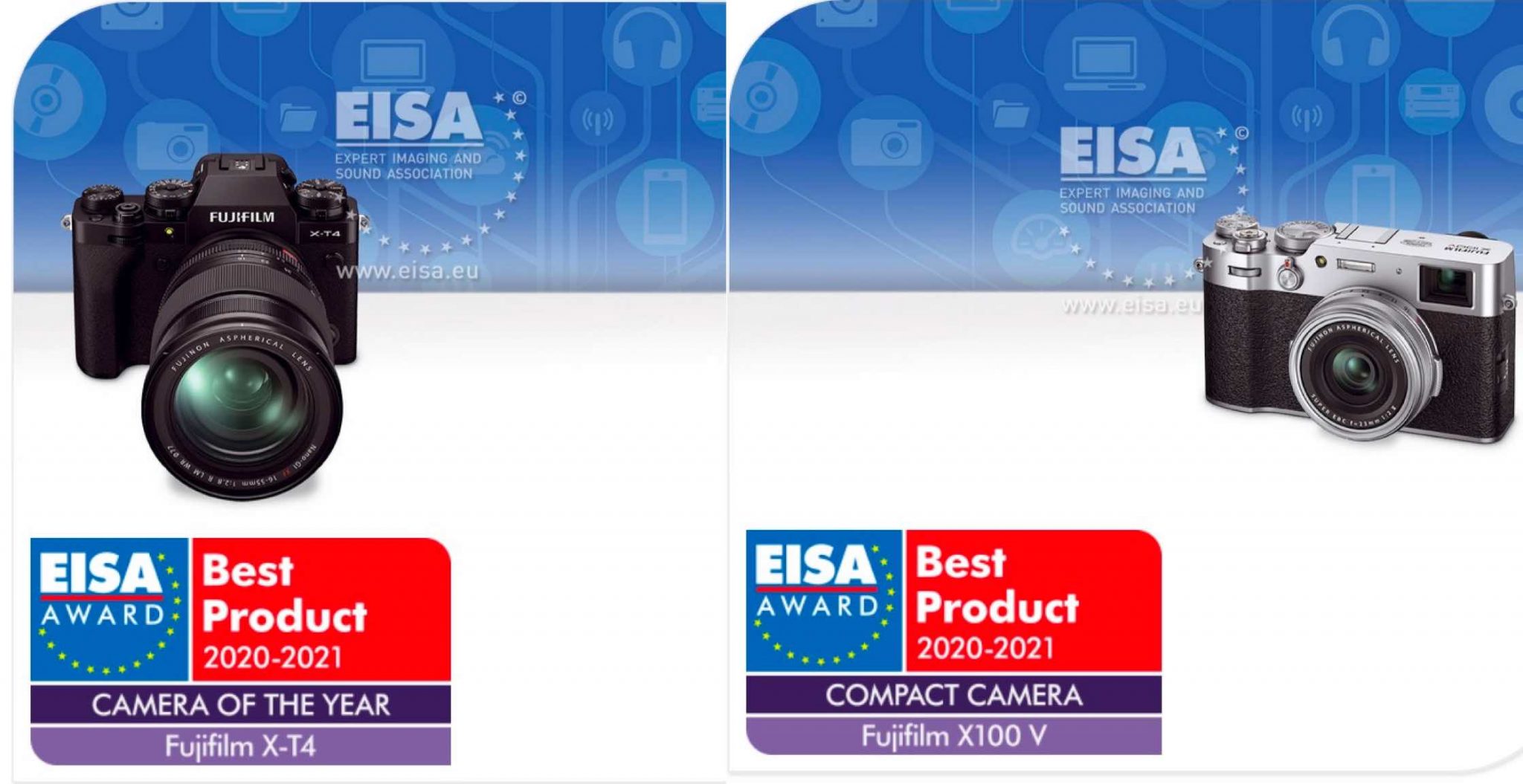 EISA Awards Fujifilm XT4 Best Camera of the Year and X100V Best