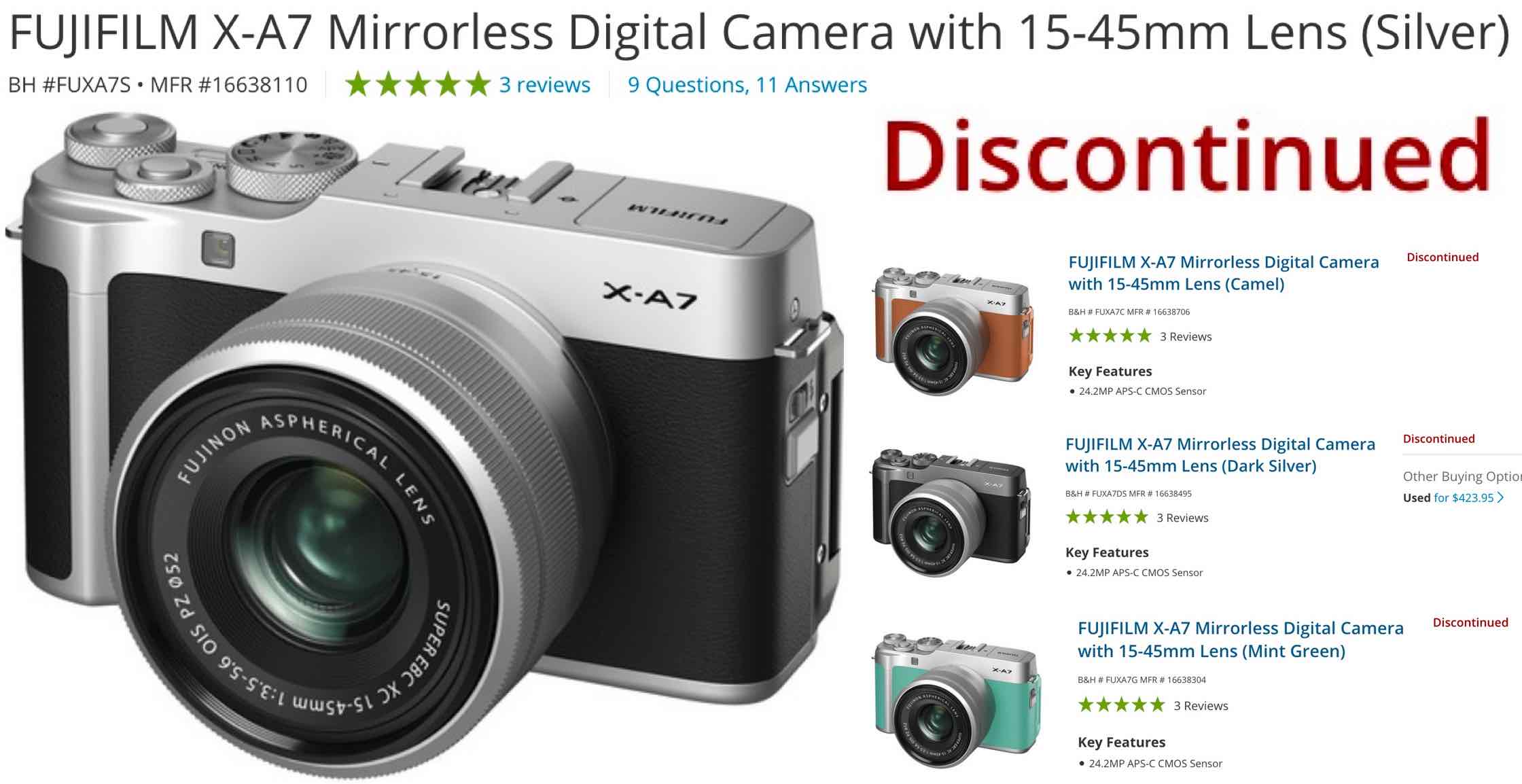 Fujifilm X-A7 Discontinued after Only 11 Months: Fujifilm X-A8