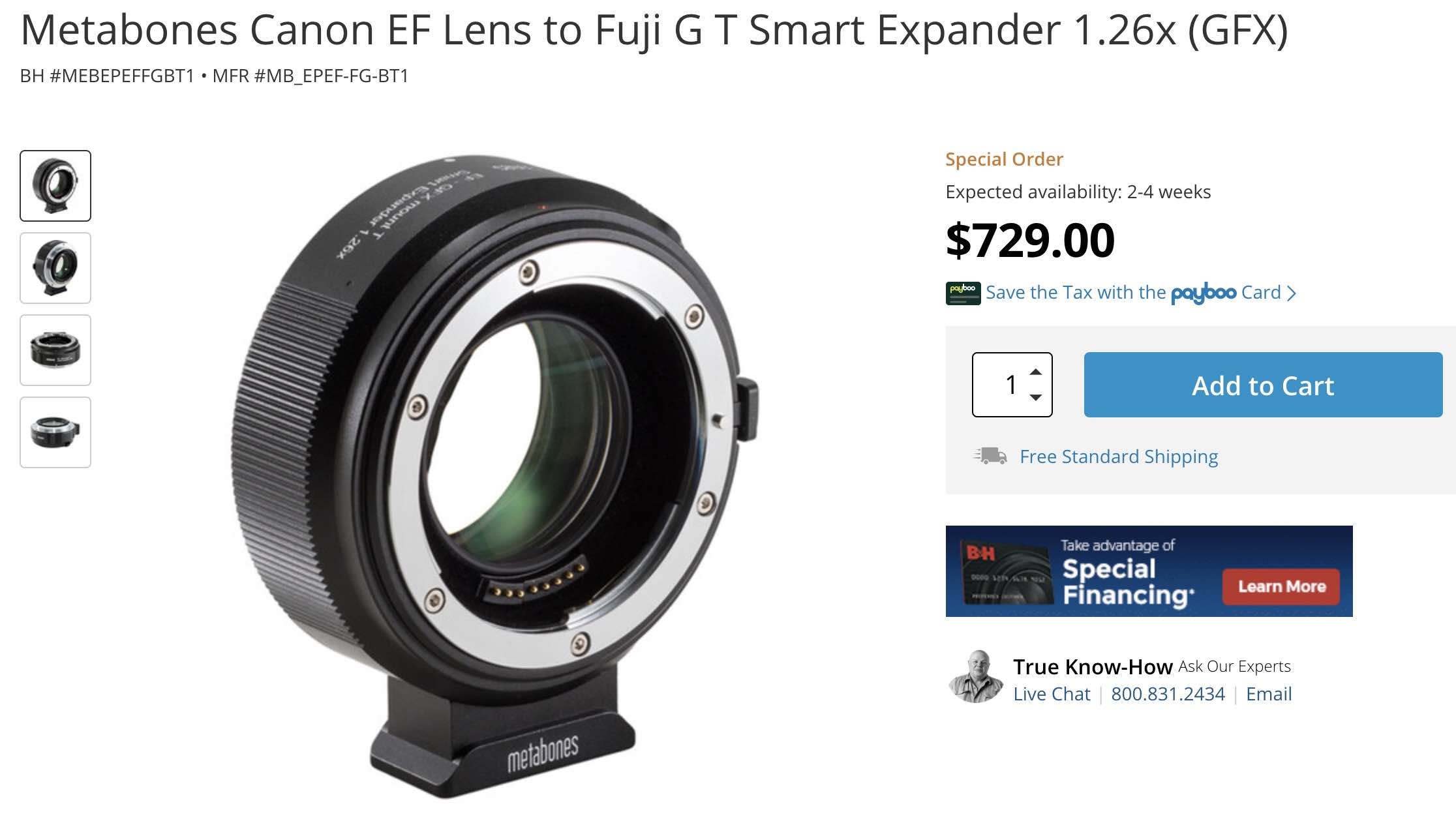 metabones ef to gfx