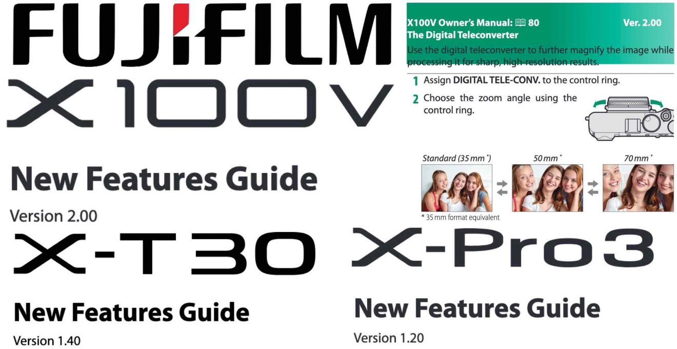 Fujifilm X100V, XPro3 and XT30 New Firmware Features Guide Fuji Rumors