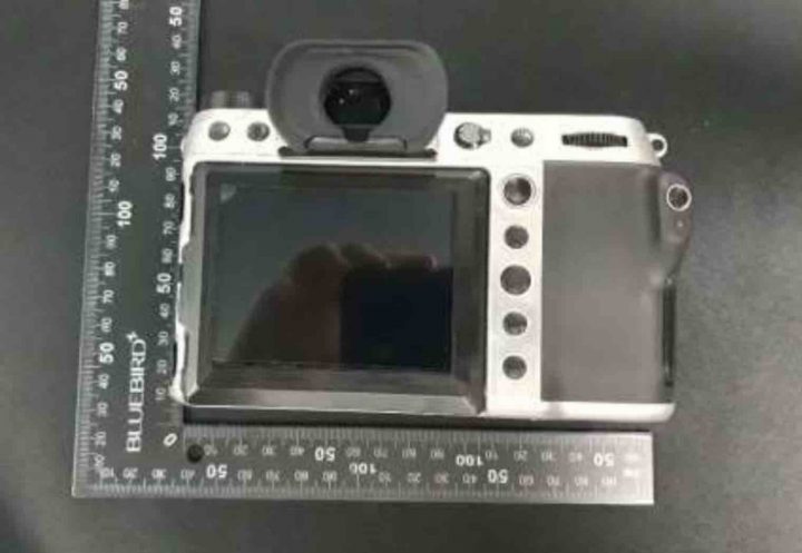 This image shows the Fujifilm GFX100S at the FCC registration