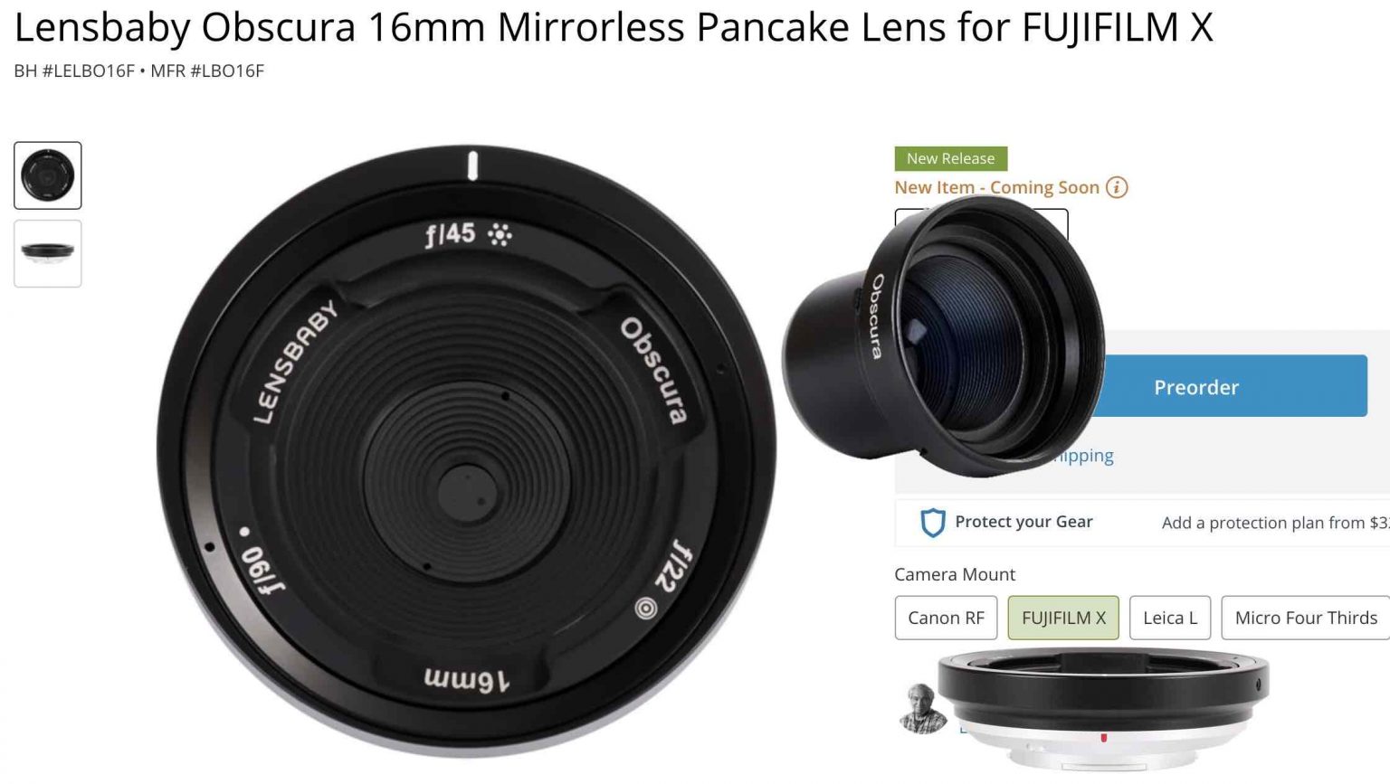 Lensbaby Obscura Pinhole Lens System for Fujifilm X Announced Fuji Rumors