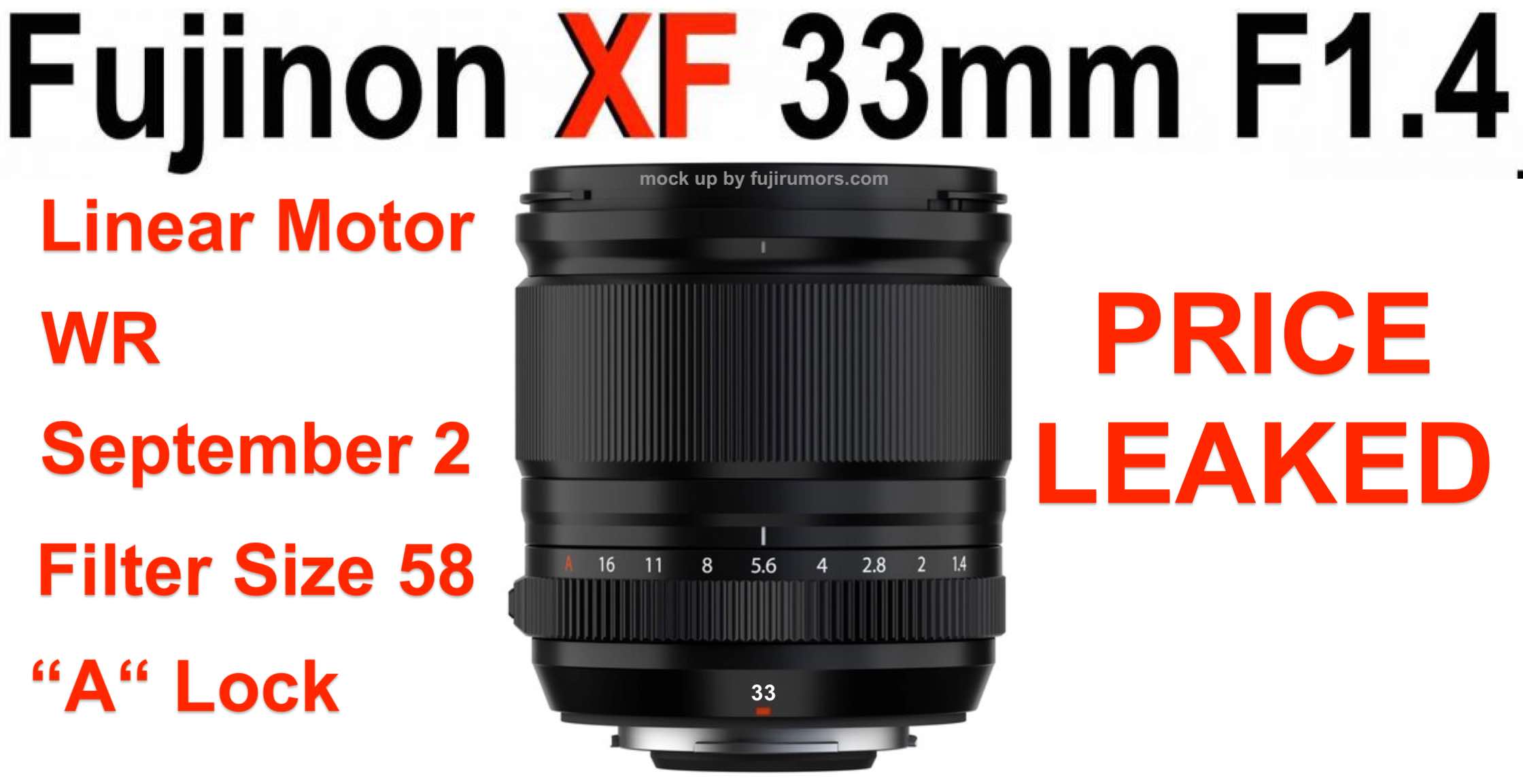 LEAKED: Fujinon XF 33mm f/1.4 Price and Additional Specs - Fuji Rumors