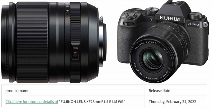 Fujinon XF23mm f/1.4 R LM WR to be Released February 24 - Fuji Rumors