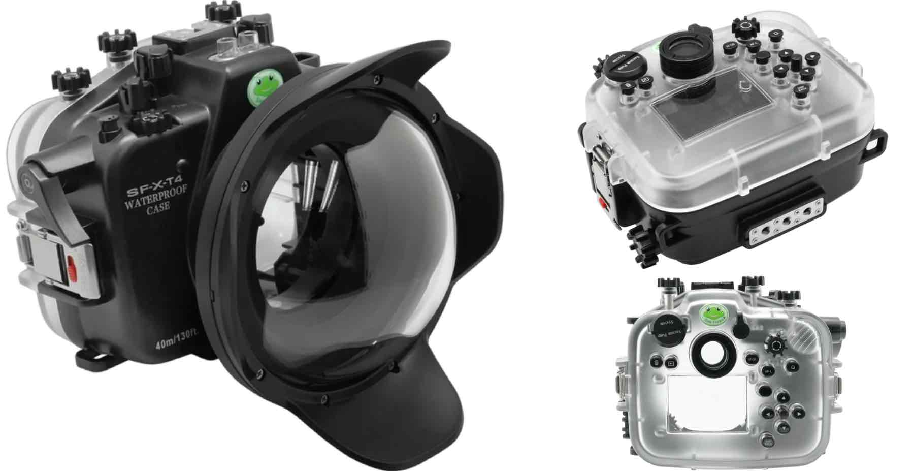 Boîtier de caméra sous-marine Fujifilm X-T4 40M/130FT avec port dôme sec  8. XF 18-55mm