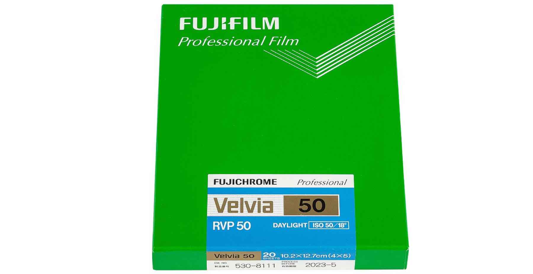 Fujifilm Fujichrome VELVIA 50 LF Sheet Film Shipment to End this Month