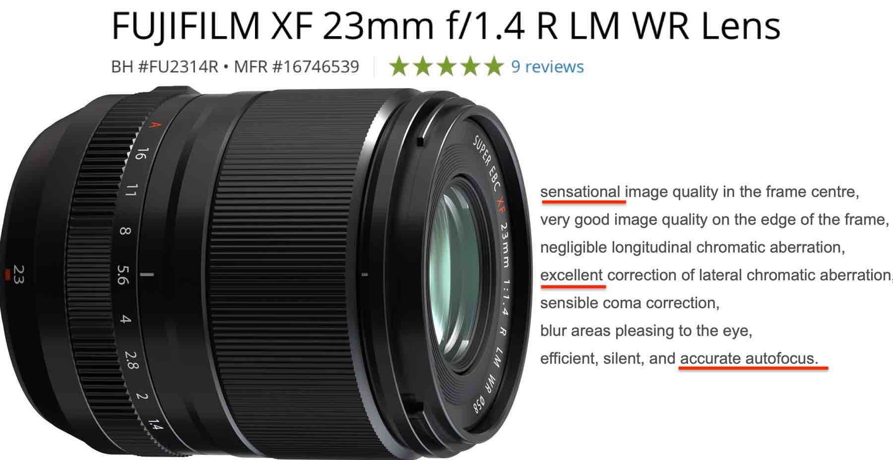 Lenstip Fujinon XF23mmF1.4 R LM WR Review: 