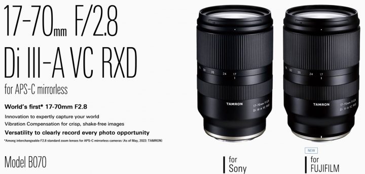 Tamron 17-70mm f/2.8 Di III-A VC RX D APS-C zoom lens for Sony E-mount -  Photo Rumors
