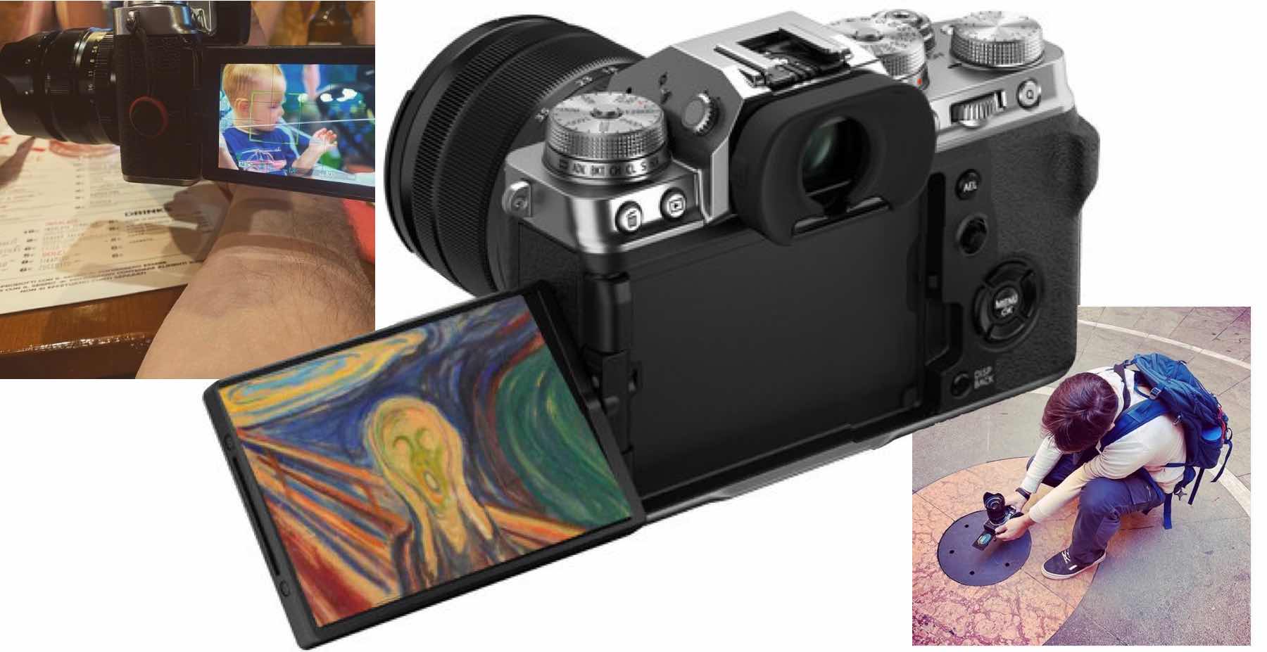 mirrorless camera with fully articulating screen