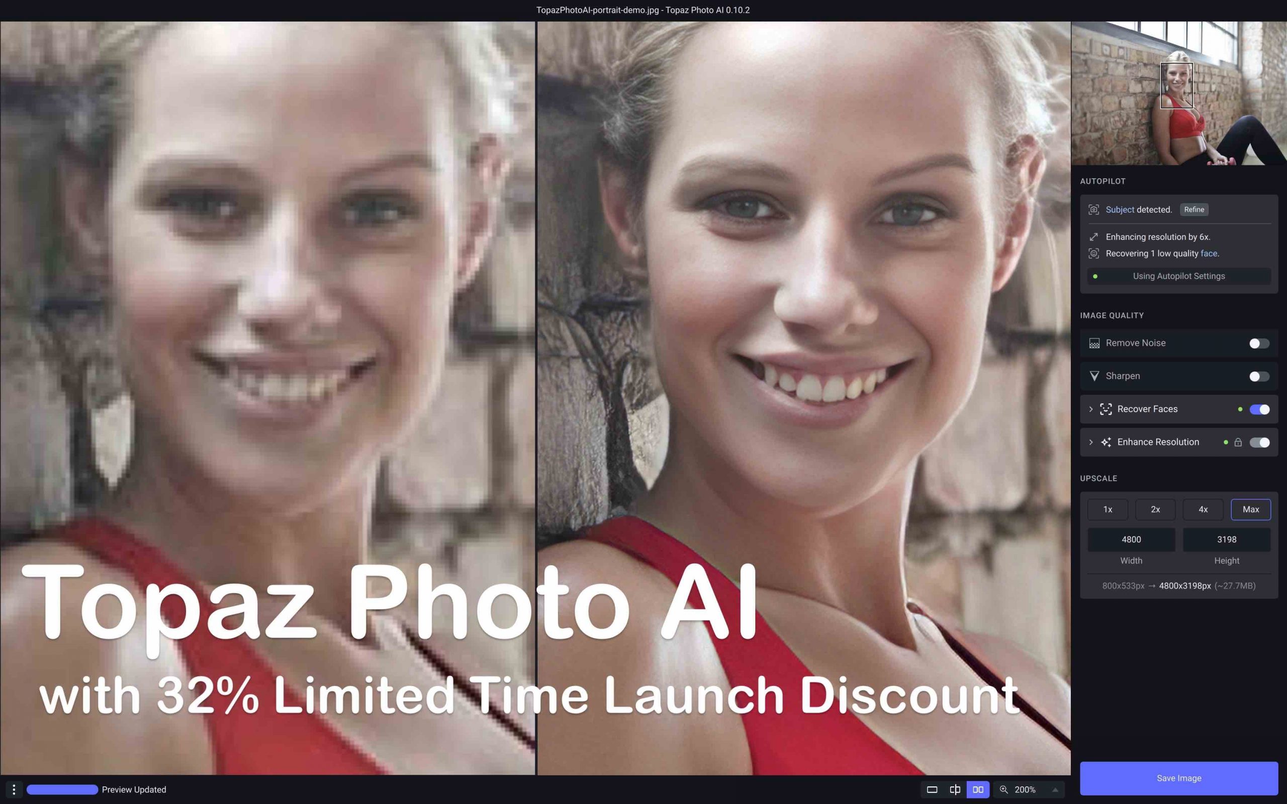 Topaz launched the new Photo AI 2.0 (get a $40 discount now) –  sonyalpharumors