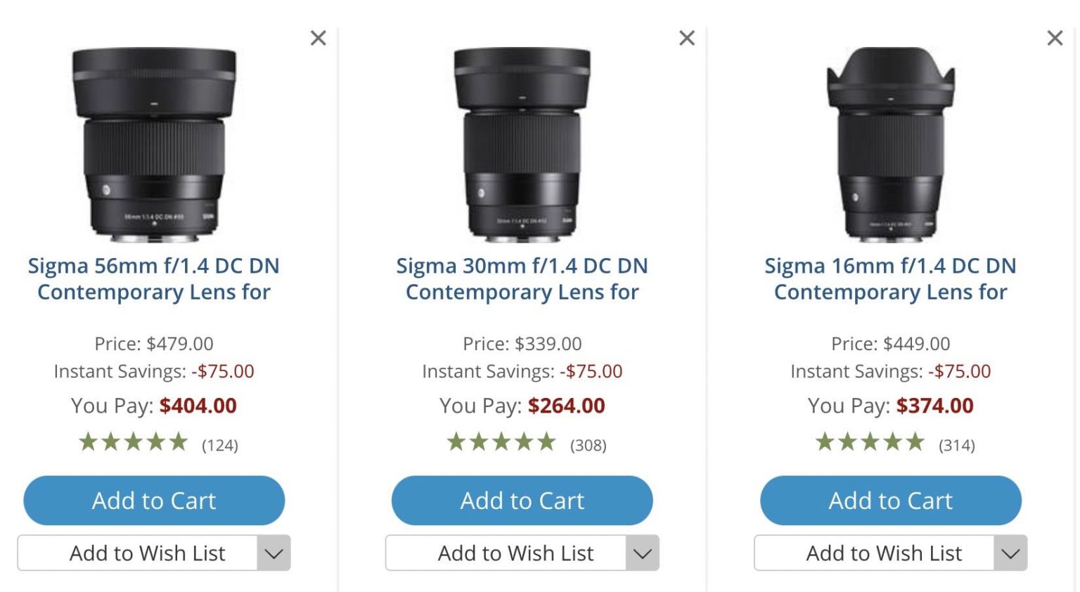 New Firmware for Sigma 16mmF1.4, 30mmF1.4 and 56mmF1.4 X Mount Lenses