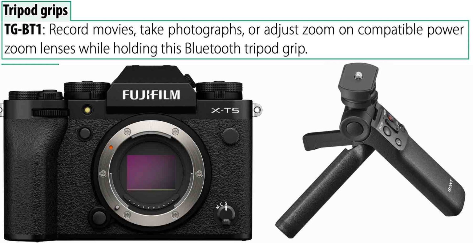 Fujifilm X-T5 Manual Shares Details about Upcoming TG-BT1 Tripod Grip