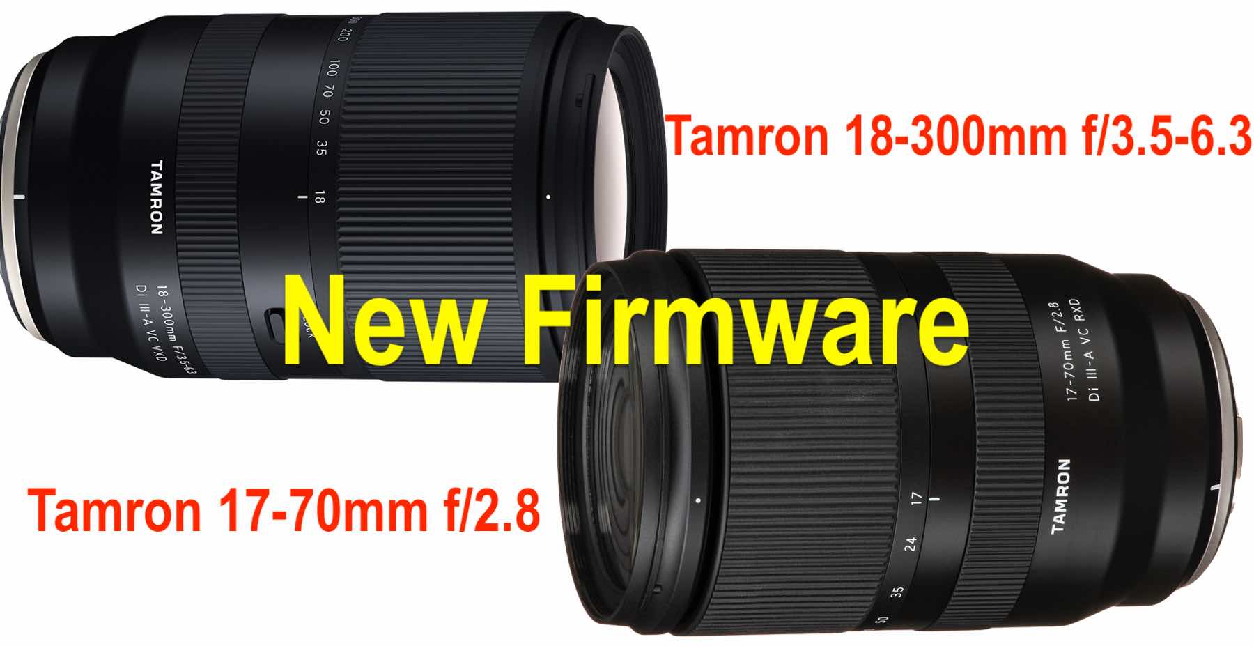 Firmware Update for Tamron 18300mmF3.56.3 and Tamron 1770mmF2.8