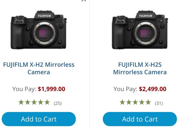 On BH Photo, customers average rating is 5 stars for both cameras.