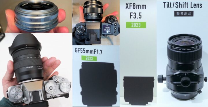 CP+ Images: Fujinon GFmmF5.6 Tilt Shift and GF/XF Roadmap Lenses