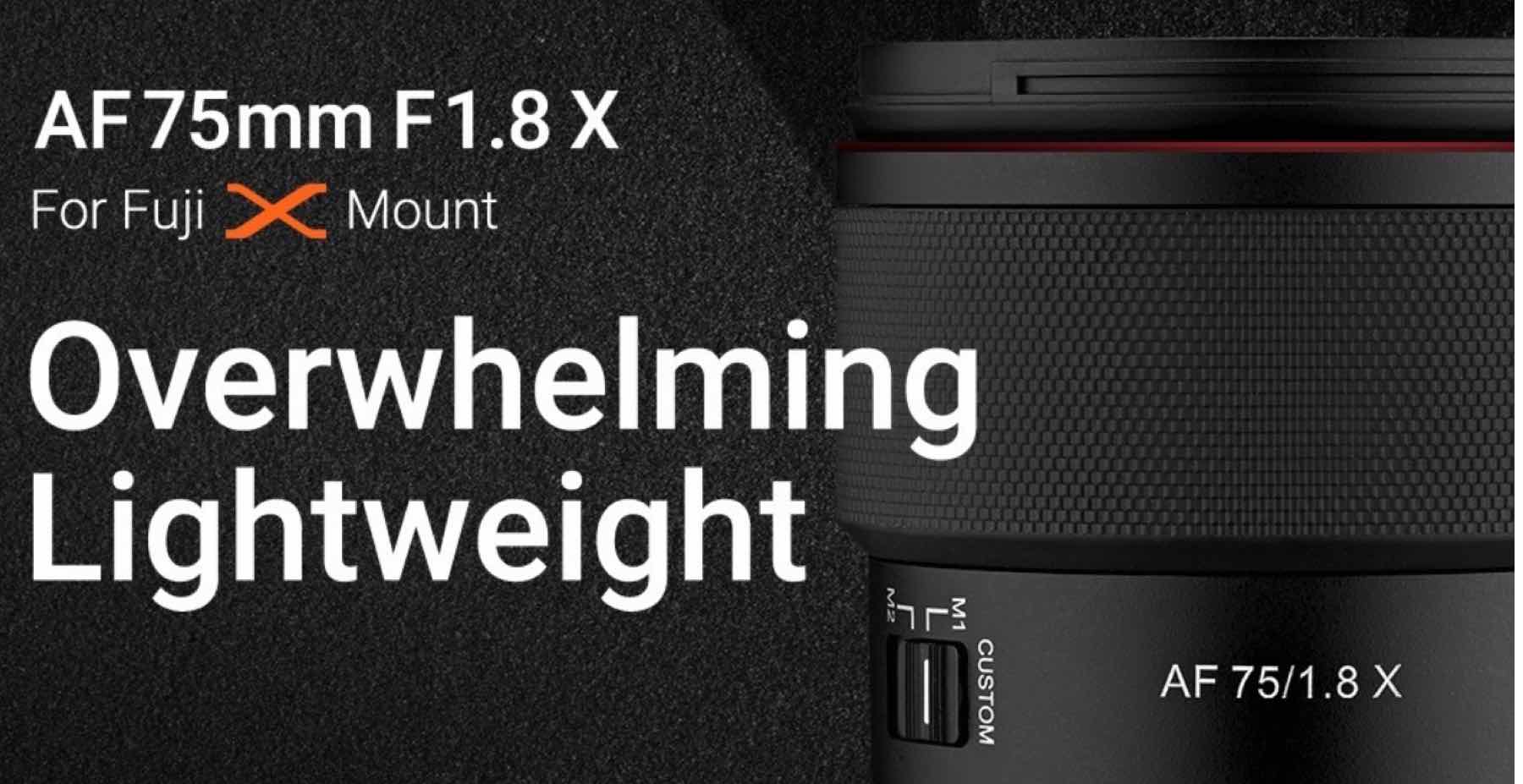 75mm Lens For Samyang AF 75mm For Fuji X Lightweight