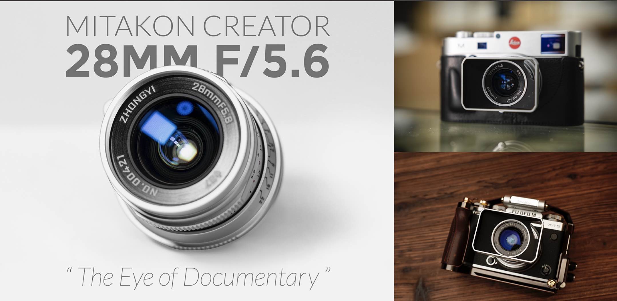 Mitakon Creator 28mm f/5.6 Released for Fujifilm X and GFX