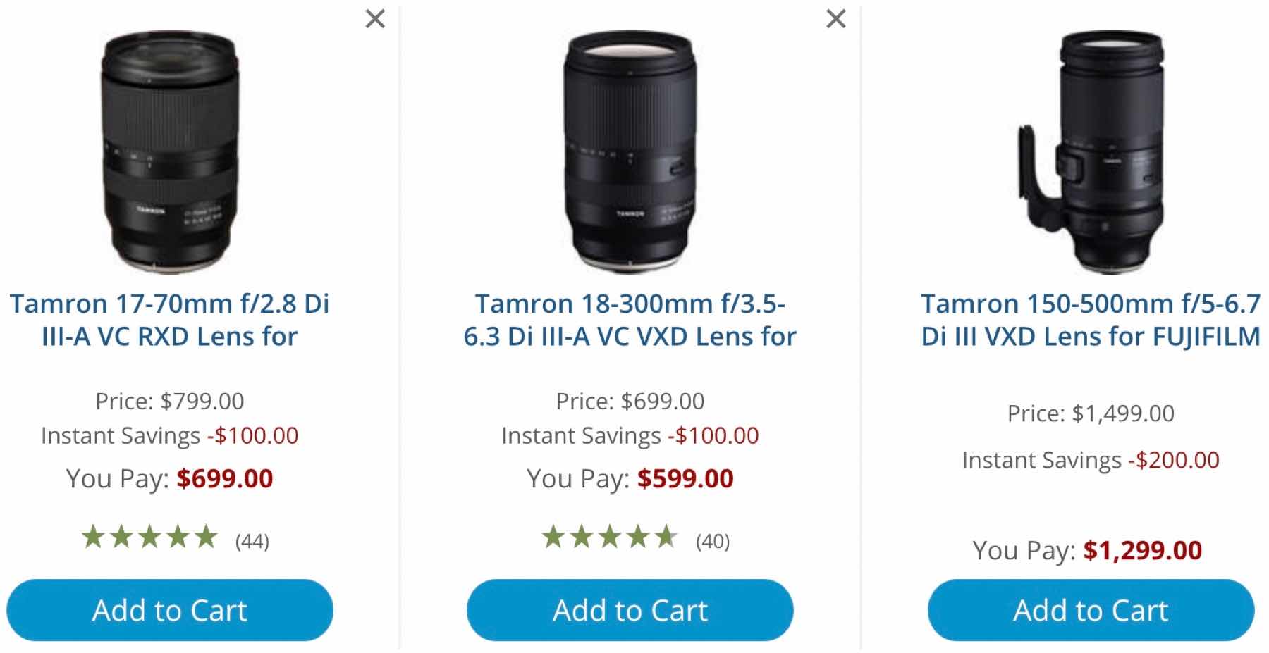 Voornaamwoord Verschillende goederen Spelen met Tamron March Mega Sale: Save up to $200 on Tamron's Fujifilm X Mount Lenses  and More WPPI Deals - Fuji Rumors