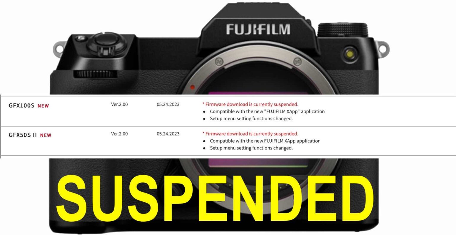 Fujifilm Removes New Firmware for GFX100S and GFX50SII and Promises Fix