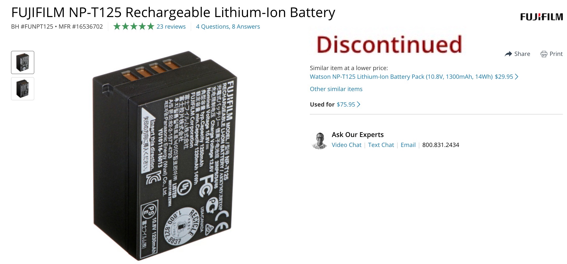 Fujifilm GFX NP-T125 Battery Discontinued - Fuji Rumors Fujifilm GFX NP-T125 Battery Discontinued - Fuji Rumors