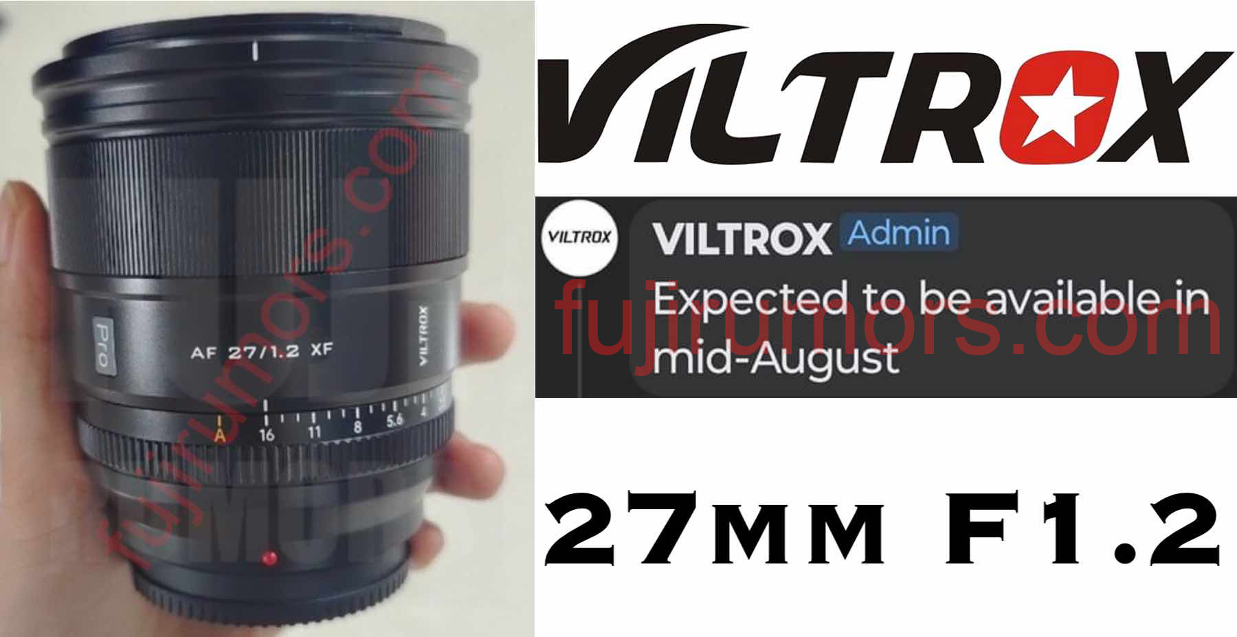 Viltrox 27mm f/1.2 PRO XF Available in Mid-August - Fuji Rumors
