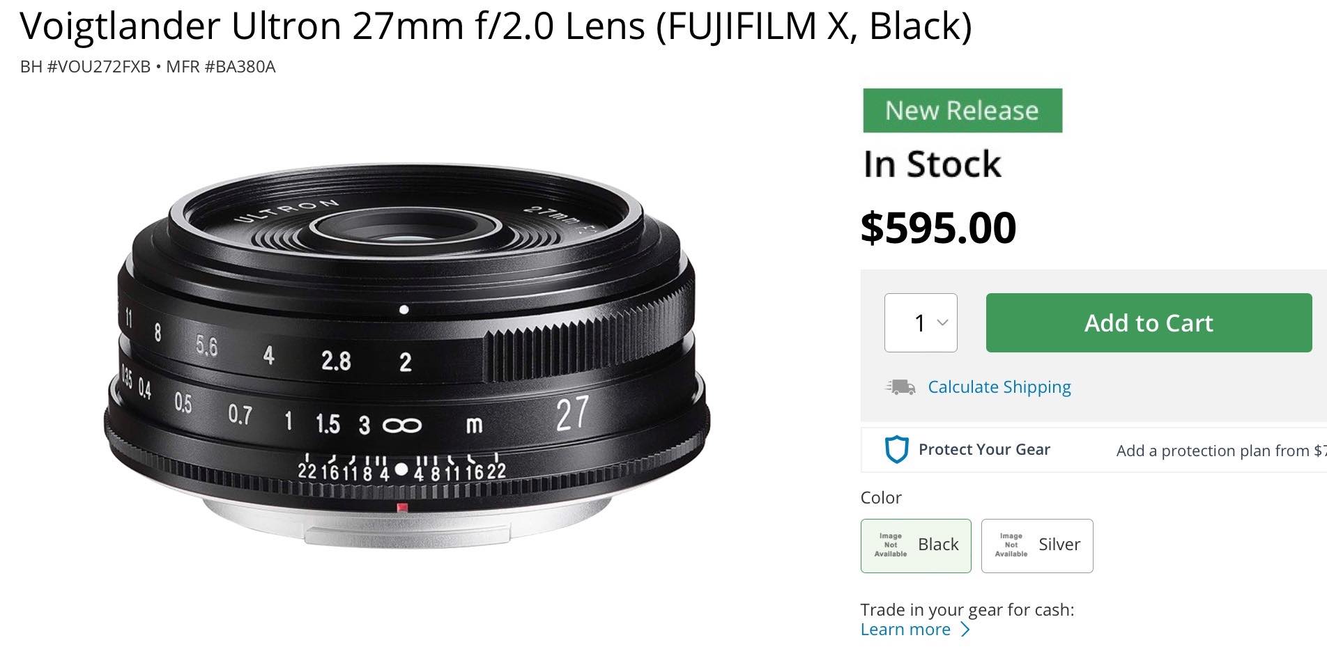 IN STOCK: Voigtlander ULTRON 27mm f/2.0 - Fuji Rumors