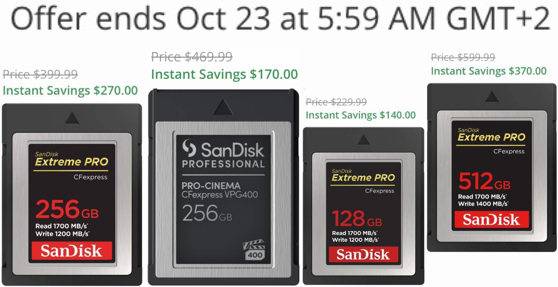 Huge SanDisk CFexpress Type B Deal - Ends Oct. 23 - Fuji Rumors