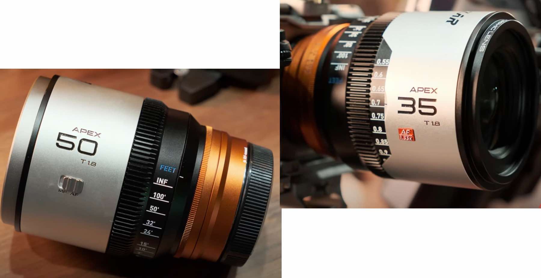 BLAZAR APEX 35mm T1.8 and a 50mm T1.8 1.33x Anamorphic