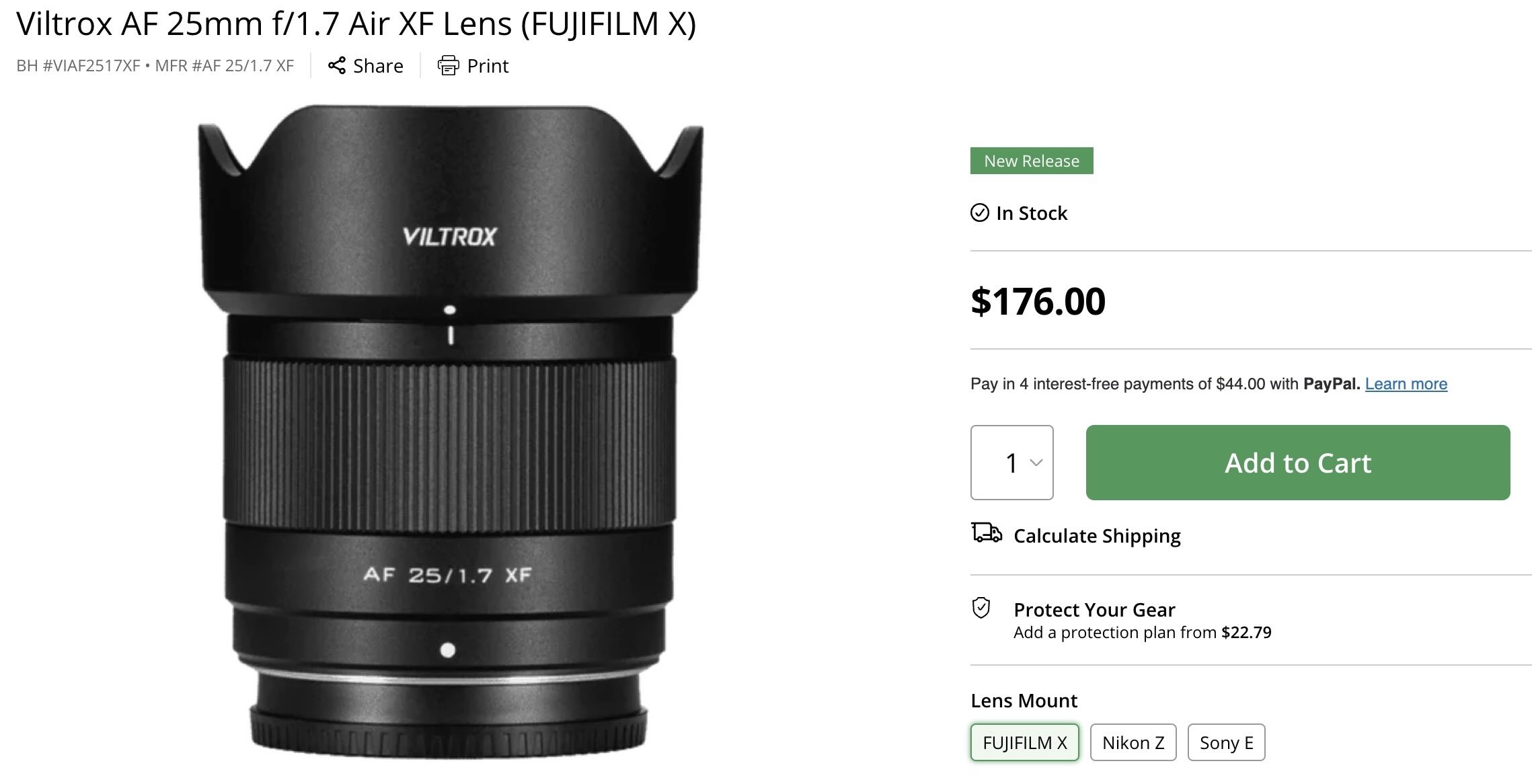 Viltrox AF 25mm F1.7 Air for Fujifilm X Available and