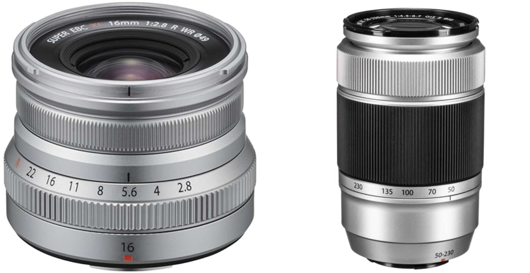 Fujinon XF16mmF2.8 Silver and XC50-230mm II Silver Fujinon XF16mmF2.8 Silver and XC50-230mm II Silver