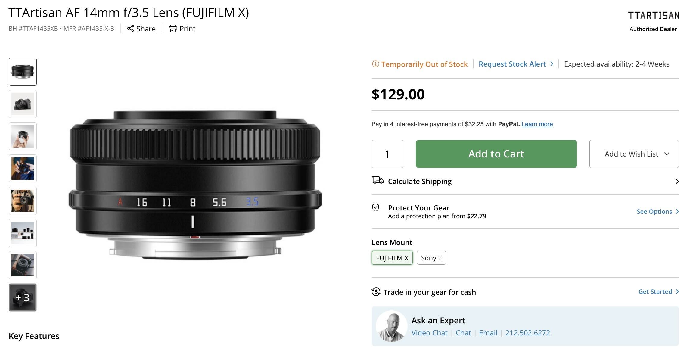 TTArtisan AF 14mm f/3.5 Available at BHphoto - Fuji Rumors