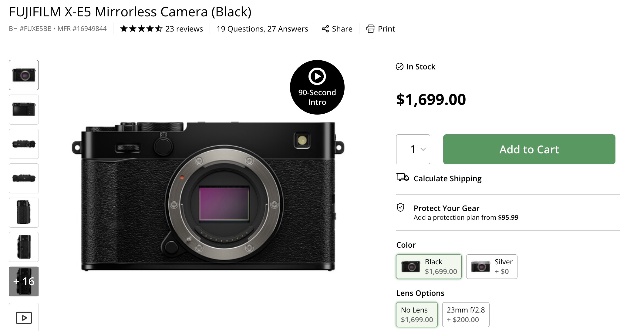 Fujifilm X-E5 Black Body In Stock and X-E5 Silver Kit (XF23/2.8