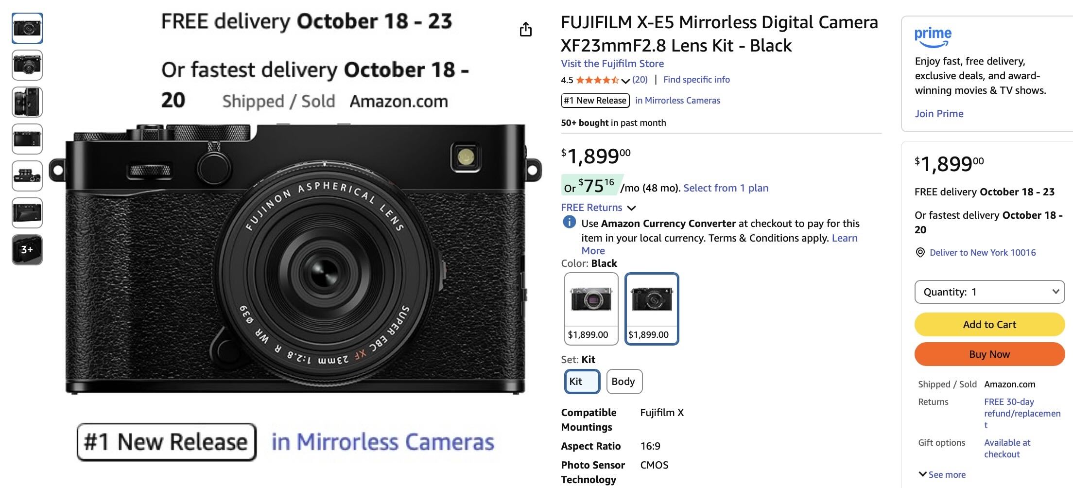 Black Fujifilm X-E5 Kit Now on Amazon — Ships Soon, Sells Fast