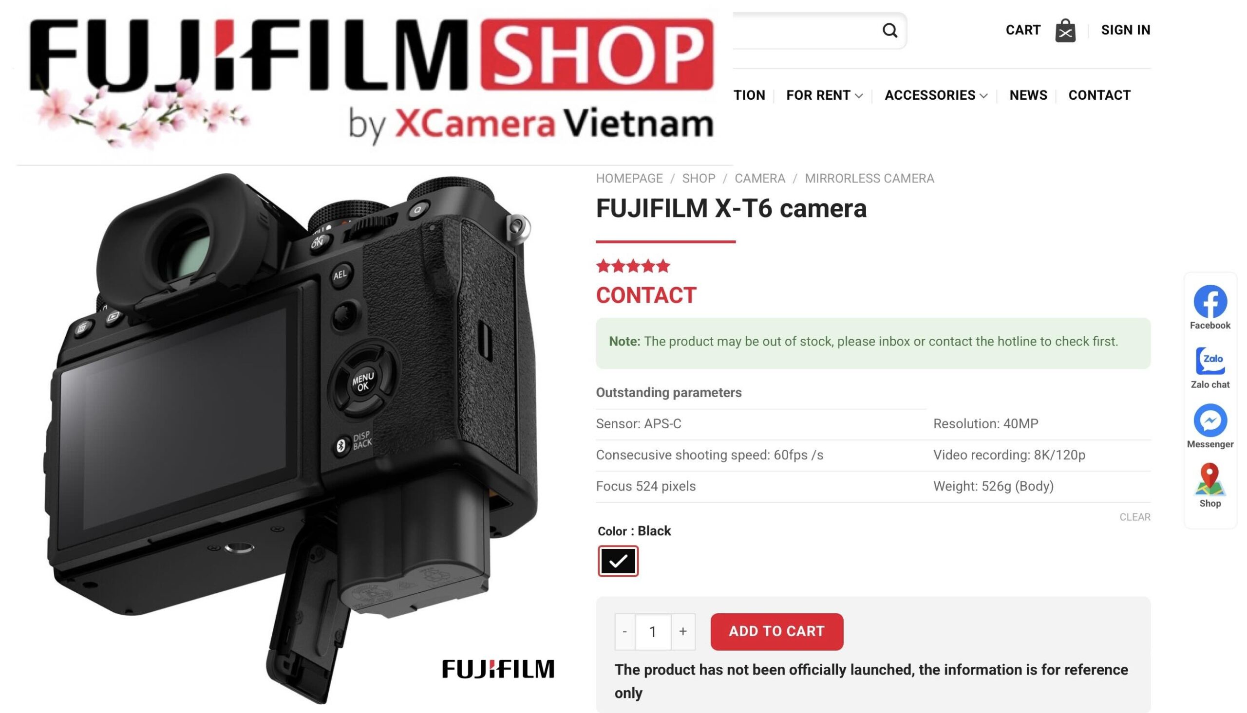 T6 Coming in September: Listed by Fujifilm Shop Vietnam — But the Listed Specs Are Concerning